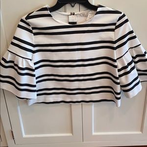 Zara black & cream striped top